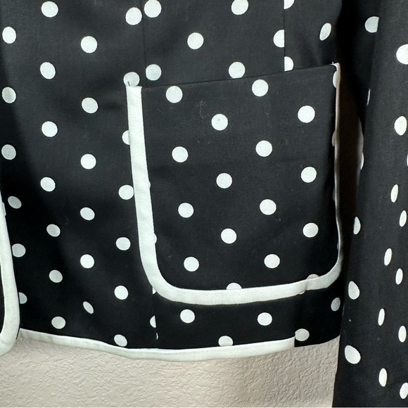 Express Womens Blazer Size 4 Polka Dot Black White Blazer - Picture 3 of 9